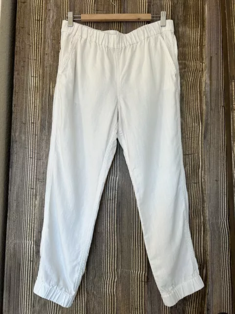 J Crew Pants Womens Size 8 Jogger Pull On Linen Lyocell Ivory Lightweight Beachy