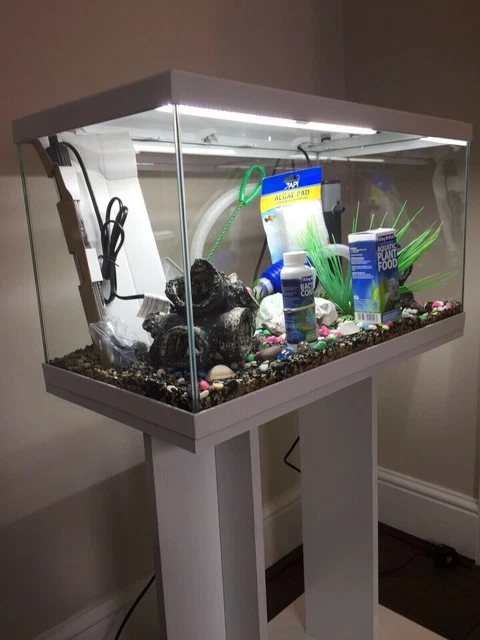 **BRAND NEW** Fish Tank Aquarium & Stand: Heater, Filter & More Included 2