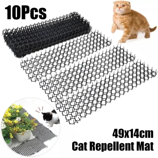 USA,10*Cat Scat Mat Spikes Prickle Strips Anti-Cats Network Digging Stopper-Pest