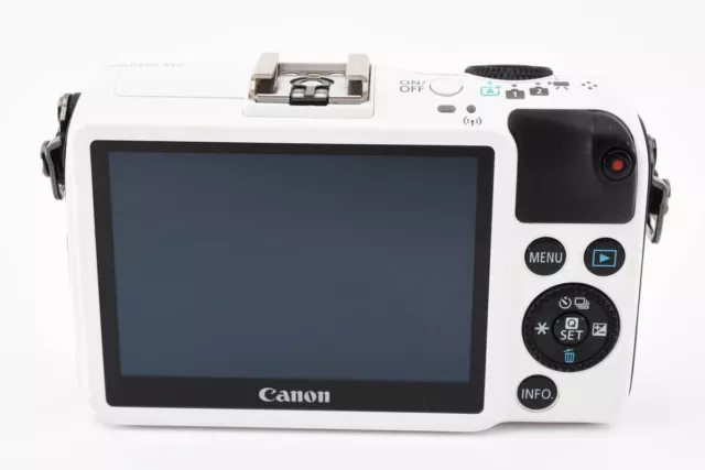 Cámara digital sin espejo Canon EOS M2 18,0 MP cuerpo blanco con batería excelente + 3