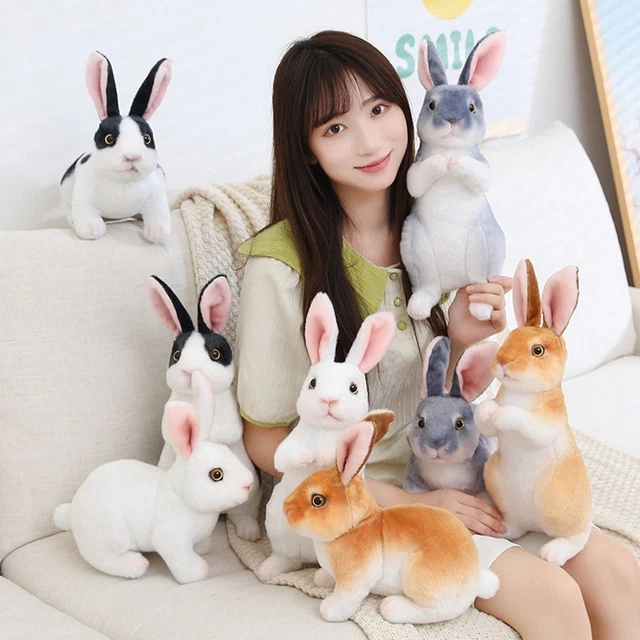 RABBIT ANIMAL FILLED Dolls Toy Lifelike Rabbit Plush Animal £6.62 ...