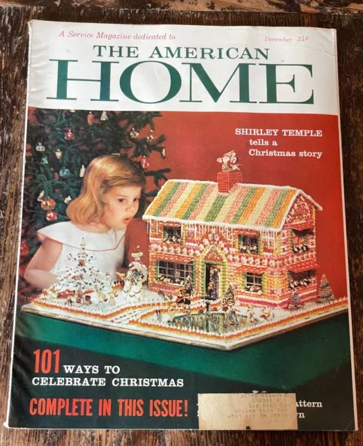 American Home Magazine December 1958 Christmas Shirley Temple Santa on Rocket