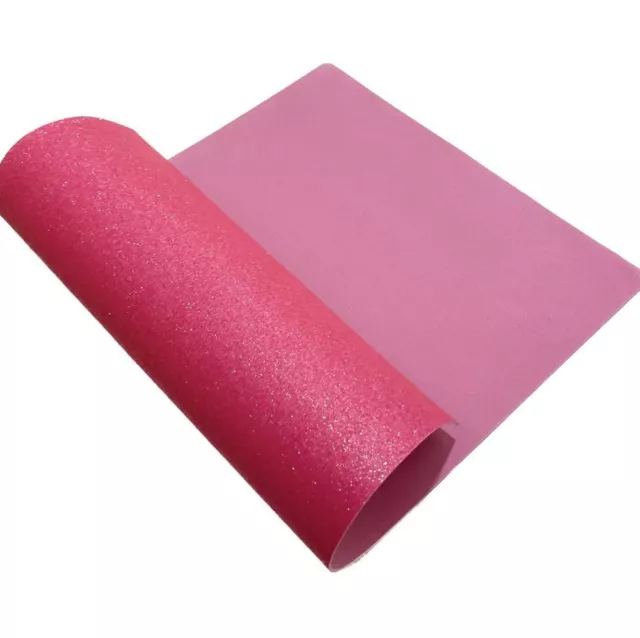 5 FOGLI GOMMA EVA GLITTER FUXIA 40x60 cm - 2 mm per torte decorazioni 1C04