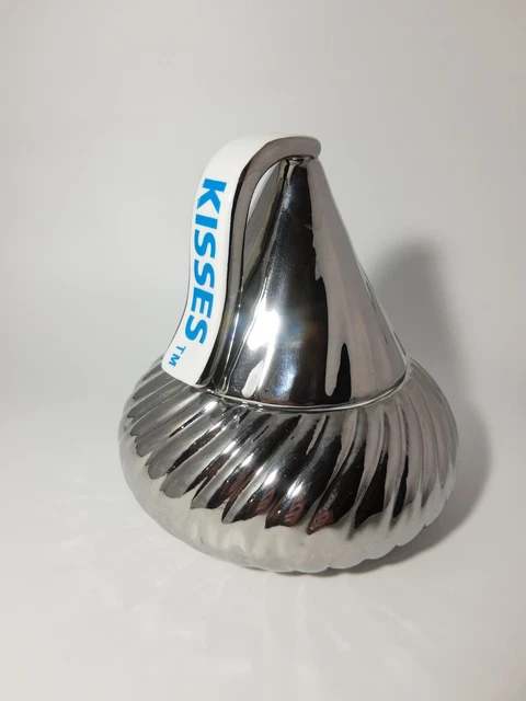 Vintage Ceramic Silver Godinger Hershey Kiss Candy Jar