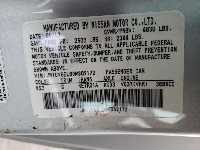Driver Side View Mirror Power Coupe Heated Fits 09-13 INFINITI G37 8192546