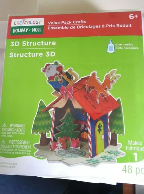 Christmas Santa House Creatology 3D Structure Top Foam 48 Pieces Holiday Craft