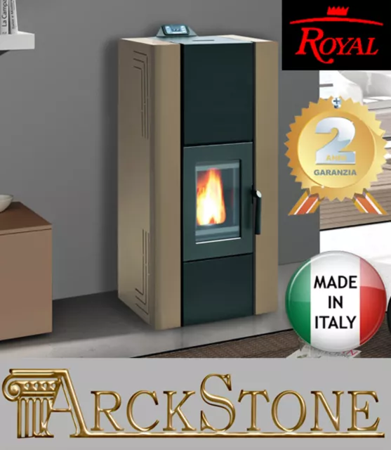 ARCKSTONE Termo Stufa Caldaia Acqua Pellet Royal Palazzetti Idro 270 Beige 29 Kw