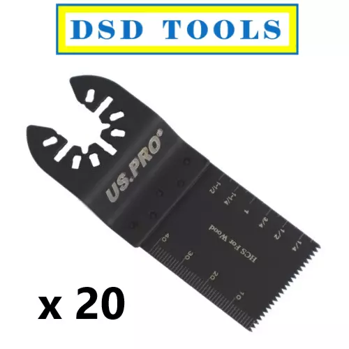 US PRO TOOLS 20pc Oscillating Multi Tool Saw Blades For Wood 18tpi 34mm 9197