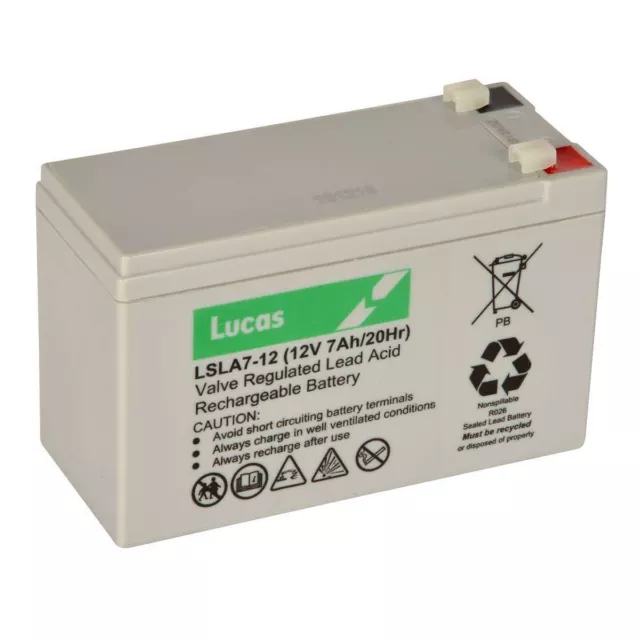 Lucas 12V 7AH AGM/GEL Rechargeable Battery FLYMO CT250X STRIMMER BATTERY