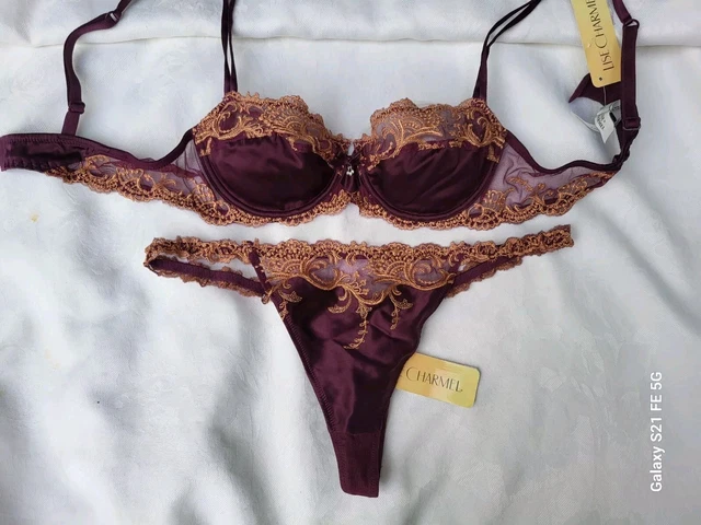 LISE CHARMEL SOUTIEN gorge 90B+string 42 Soie neuf avec etiquette
