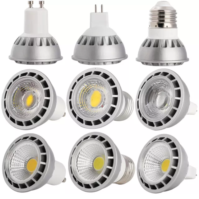 Dimmable GU10 MR16 E27 E26 15W LED SpotLight COB Bulb High Power Lamp Bright SS