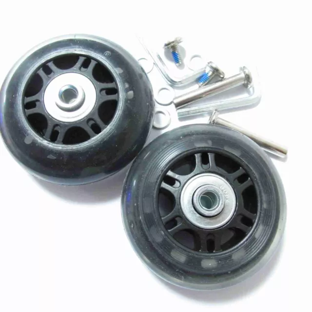 2 Set Luggage Suitcase Replacement Wheels Axles Deluxe Repair OD 70 mm NEW