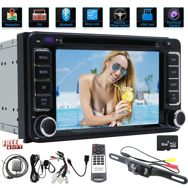 For Toyota 6.2" Double 2Din Car Radio Stereo GPS Navi CD DVD Player Camera Map