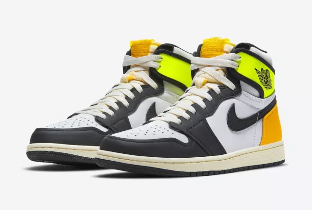 NIKE AIR JORDAN 1 RETRO HIGH OG "VOLT" White/Black 555088-118 - Men's & GS Kids