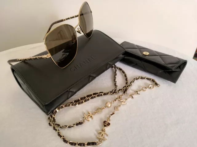 CHANEL BUTTERFLY SUNGLASSES Black/Gold $100.00 - PicClick