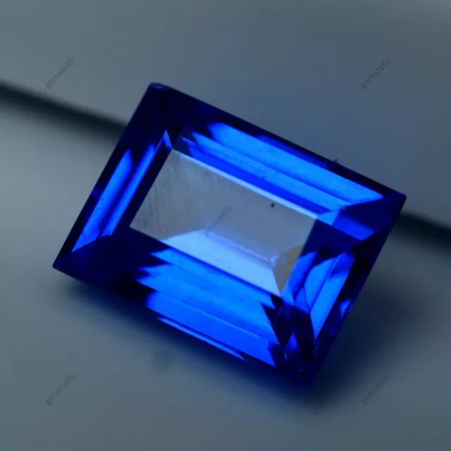 3.55 Ct NATURAL Blue Tanzanite Loose Gemstone CERTIFIED Emerald Shape