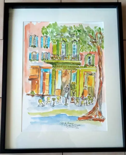 Le Cafe De France Art Peinture L Isle Sur  La Sorgue  Paris Jumeaux Jean Pierre