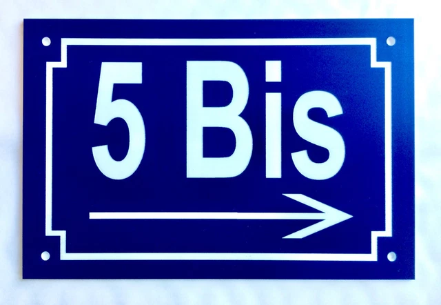 PLAQUE PVC NUMERO de rue ou de maison 150x100 mm bleu marine + fleche à