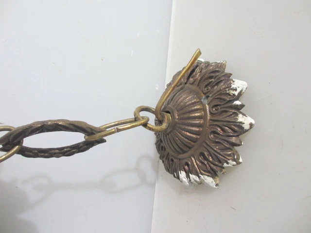 Vintage Gold Metal Ceiling Light Hook Chandelier Rose Old Rococo Antique STYLE 13