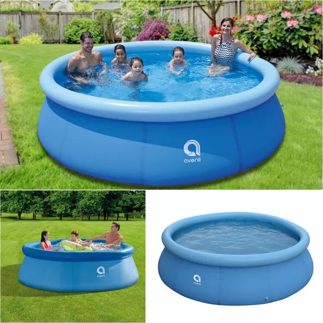 Inflatable Pool Round 8FT 10FT Children Kids Summer Swiming Splash Pools Outdoor