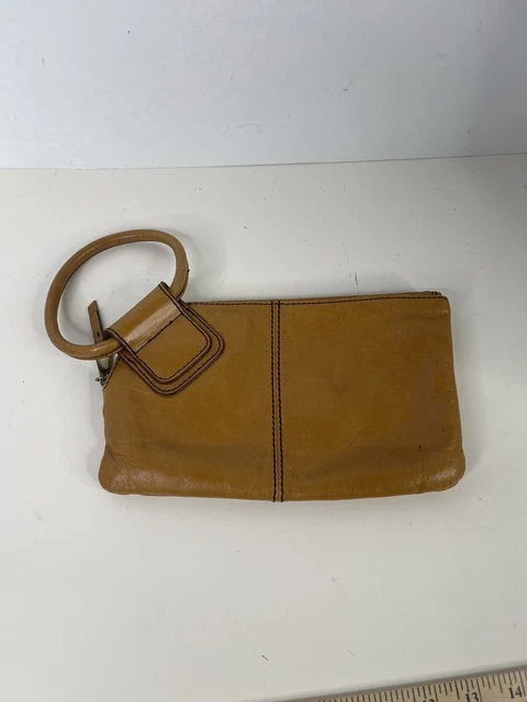 HOBO International SABLE Wristlet Wallet Clutch Tan Brown Flaw Stains