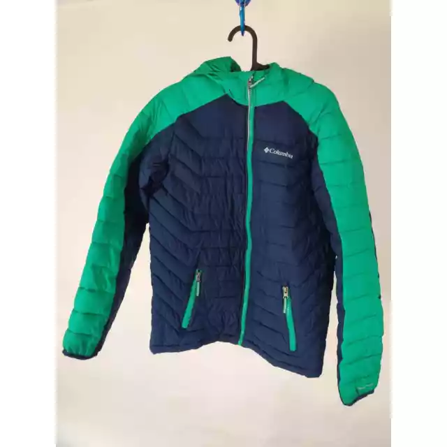 (V) Columbia kids puffy jacket winter hoodie onmi-heat hiking sz XL