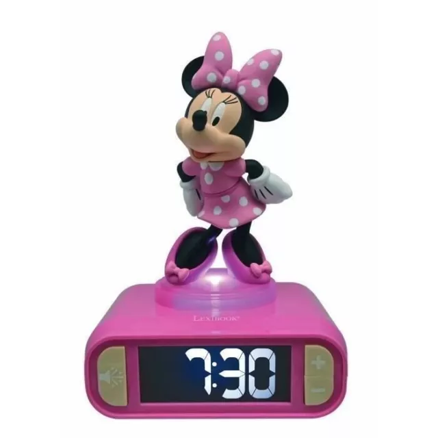 Réveil digital Minnie 3D avec veilleuse lumineuse et effets sonores - LEXIBOO...