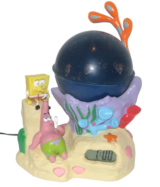 SpongeBob SquarePants Alarm Clock 2005 Dome Light with Working Alarm Sound