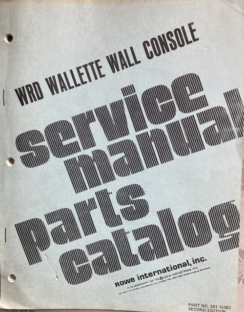 Rowe WRD Wallette Service Manual and Parts Catalog