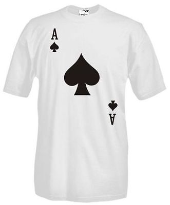 T-Shirt maglietta Games D39 Ace of spades Asso di Picche Gioco delle carte Poker