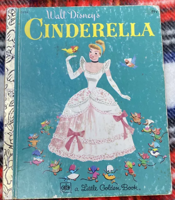 Vintage Little Golden Book Walt Disneys Cinderella Hardcover Childrens Book