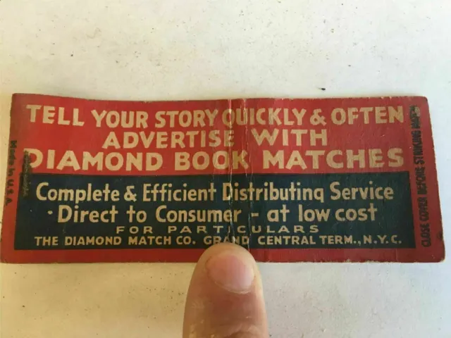 1930s Diamond Match Company Grand Central Terminal New York City Matchbook -B2-2