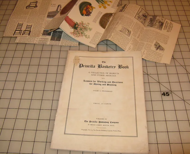 1911 El LIBRO DE CESTERÍA DE PRISCILLA Lecciones para trabajar y direcciones para teñir ...