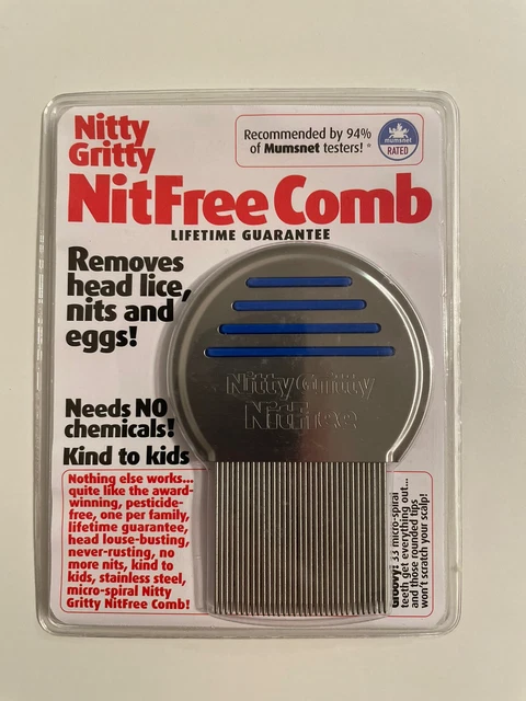 Nitty Gritty Nit Comb Head Lice Eggs Detection Removal-blue