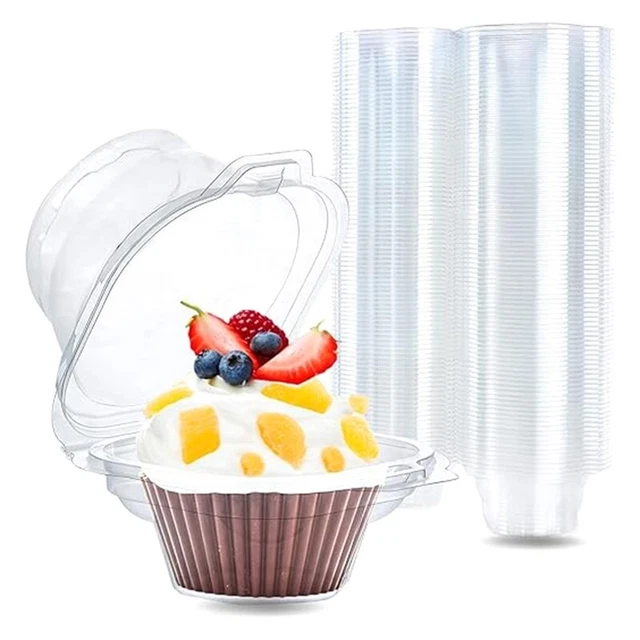 Contenitori singoli cupcake, 100 pz scatole trasparenti per cupcake, porta cupcake 7453