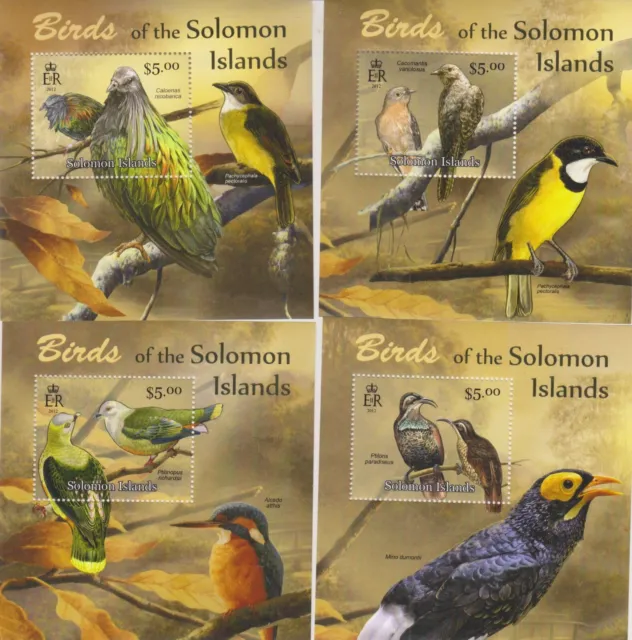 4 Blocks Oiseaux Îles Salomon Neuf 6321