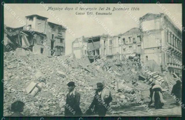 Messina città Rovine del Terremoto 1908 cartolina MT2642