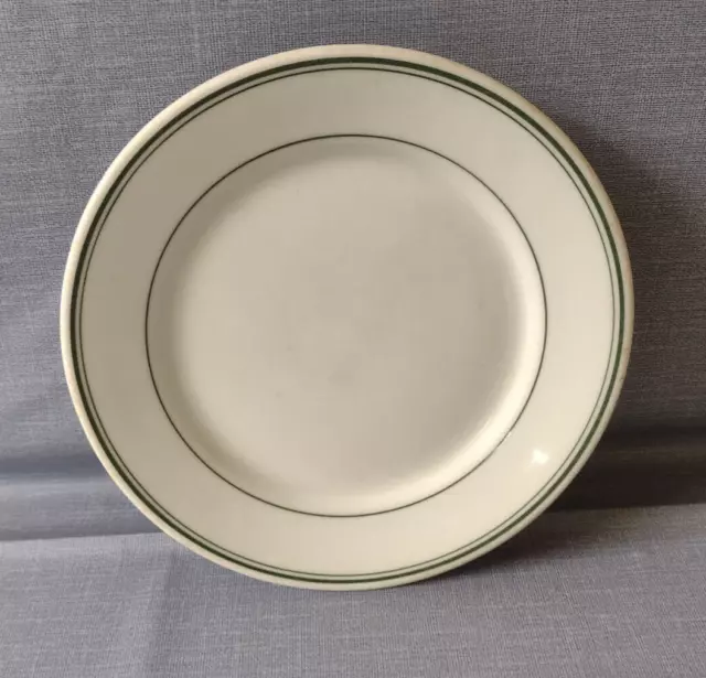 Carr China Green Rimmed 7 1/4" Side Plate Vintage Restaurant Ware