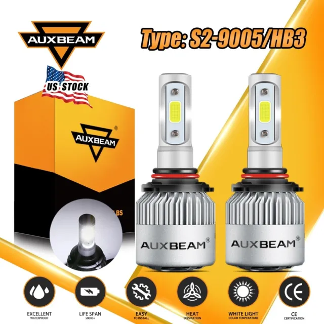 AUXBEAM LED Headlight Kit 9005 HB3 9140 9145 72W 6500K 8000LM Fog Bulb High Beam