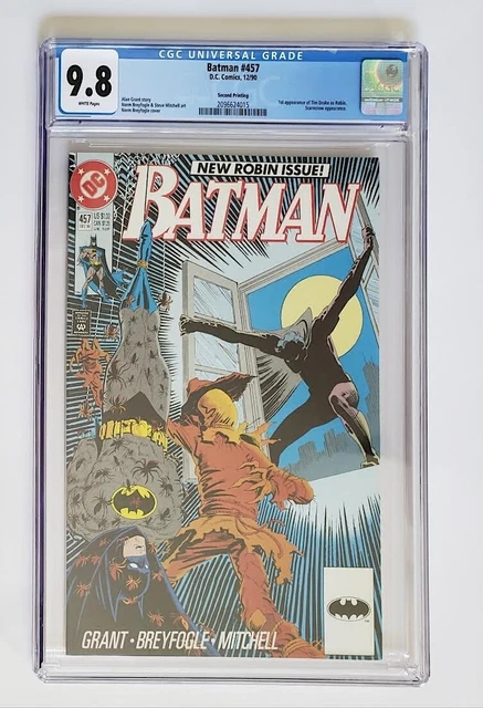 BATMAN #457 - CGC 9.8 - 1st APP ROBIN (TIM DRAKE) - 2nd PRINT - WHITE PAGE
