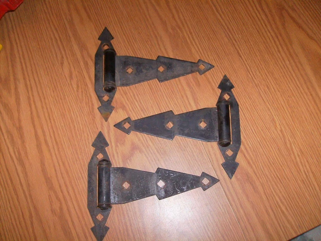 Decorative Hinges 8" Heavy Steel Gate, Door, Barn, Shed - Set of 3
