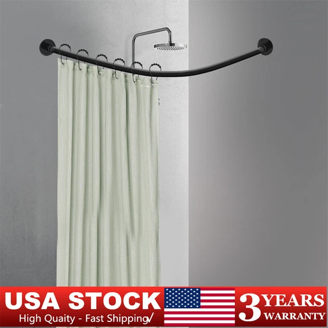 SHOWER CURTAIN RAIL L Shape No Drilling Shower Rail Corner Telescopic