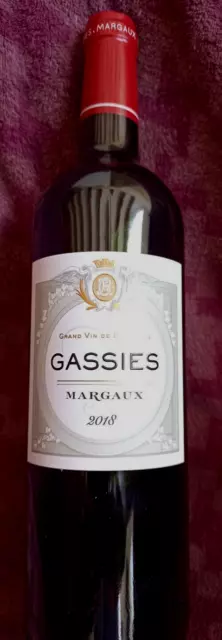 Splendide bouteille de Margaux "Gassies" second vin Ch.Rauzan-Gassies 2018