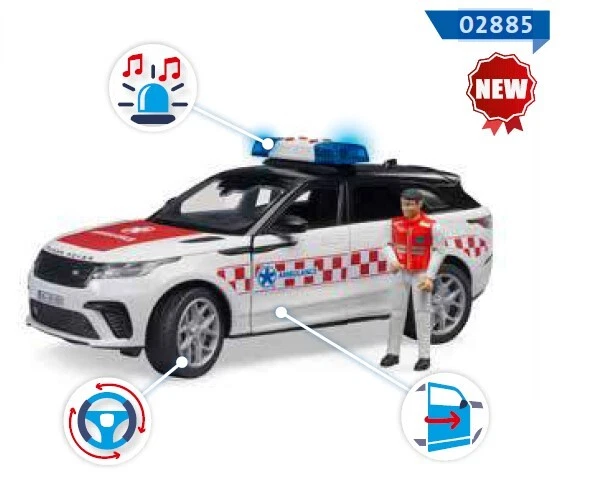Tachan Ambulance Jouet 1:16 Avec Lumières, Sons Et Sirène - Camion Secours Push & Go, Portes Ouvrantes, Pour Enfants 3+