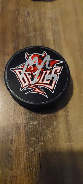 Cardiff Devils Matt Register Signed Puck