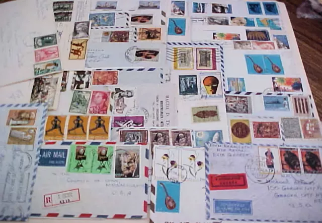 GREECE 40 SMALL COVERS  1970's ALL TO  USA INCLUDES REGISTERED,EXPRES ,POSTAGE