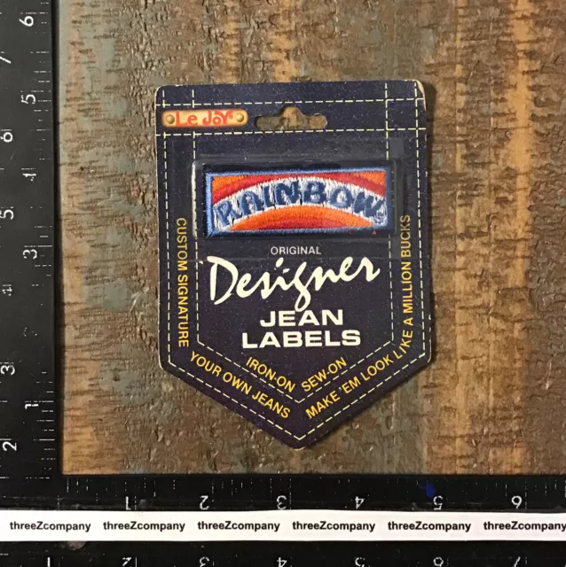 Vtg RAINBOW Pride Designer Jean Labels Iron-On Patch MOC