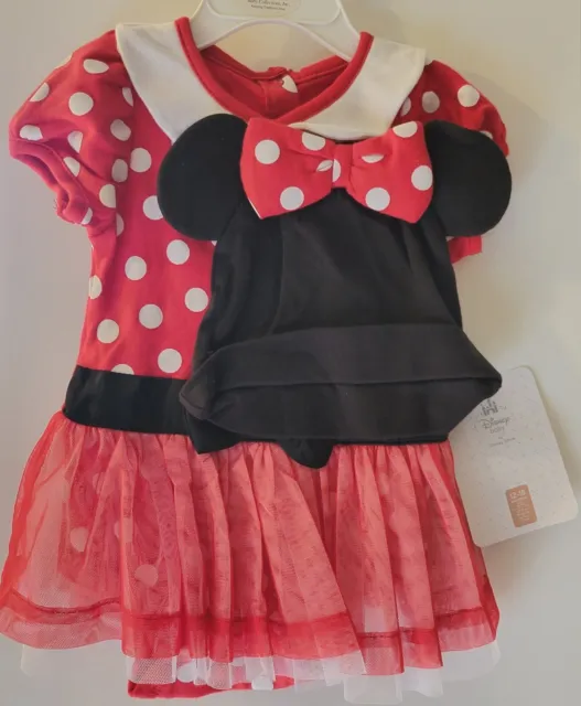 Disney Minnie Mouse Baby Red White Black Polka Dot Tutu Dress Halloween Costume