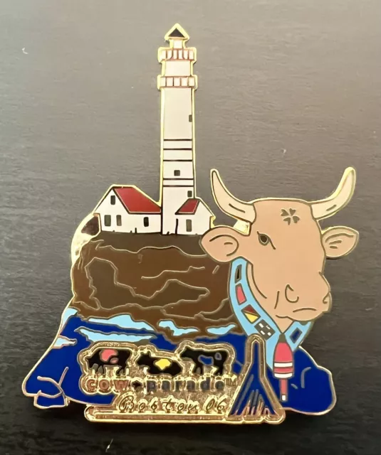 2006 Cow Parade Bossie The Lighthouse Cow Pin RARE  #10 of 12 In Series