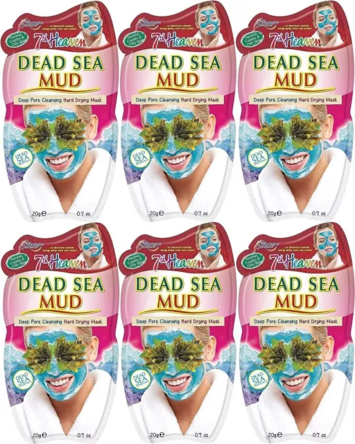 Mud Face Mask x 6 Dead Sea Mud Face Pack Deep Pore Cleansing